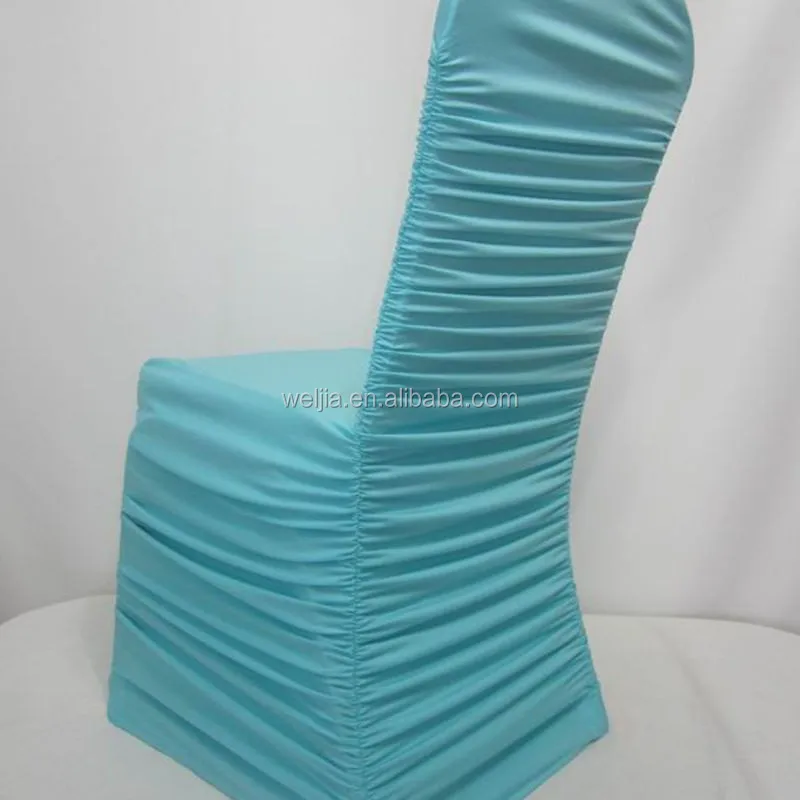 WELCC2 WELJIA White Fancy Ruffled Stretch Hotel Wedding Decoration Chair Cover for Events Wedding Chair