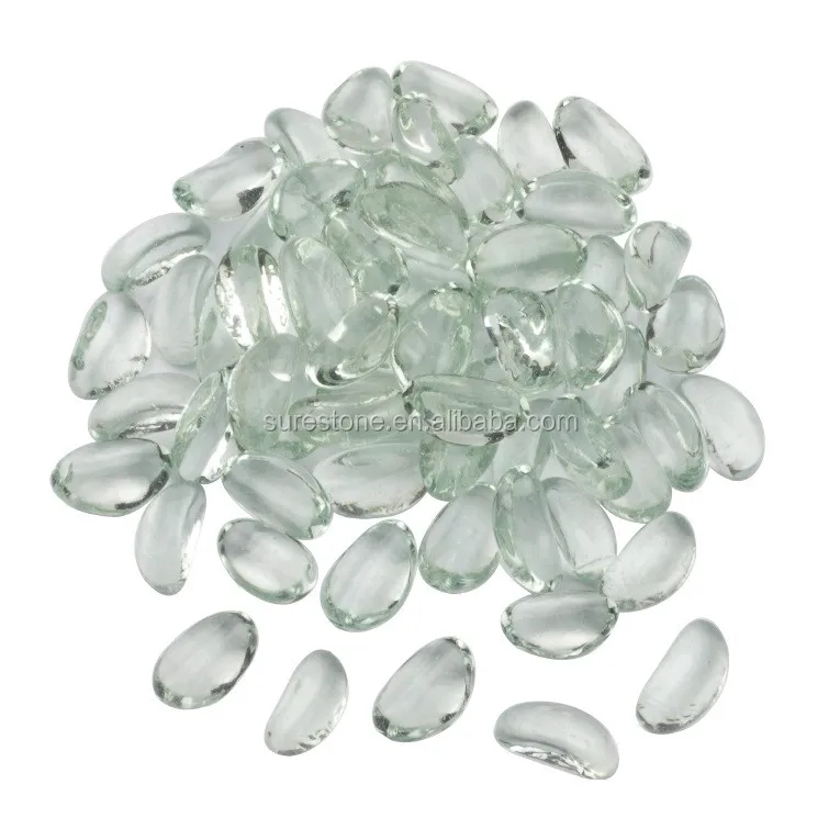 Chinese cashew shaped fire pit decorative glass beads pebbles stone for vases filler cemetery