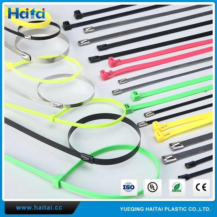 Haitai Free Sample Home Use Multi Colors Nylon Cable Ties (100 Pcs Each Bag)