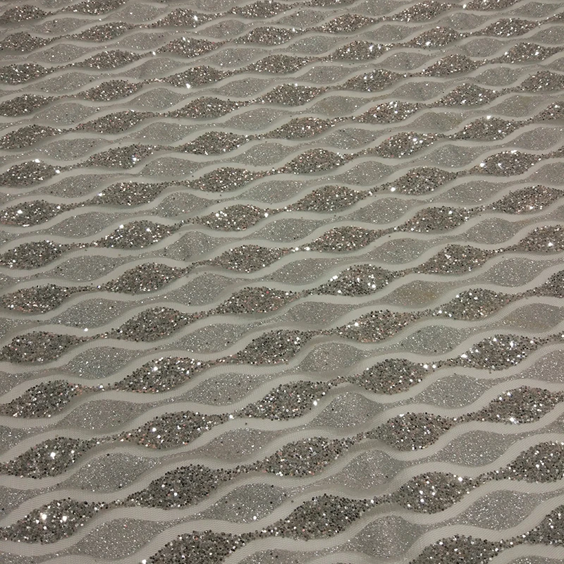 Высококачественная Роскошная блестящая Тюлевая сетка серебряного цвета для вечернего свадебного платья горячая распродажа Золотая кружевная ткань с