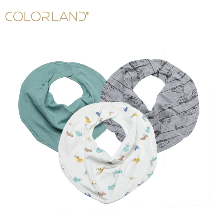 Colorland New Design Custom Soft Bandana Fabric Baby Bibs Newborn Bib