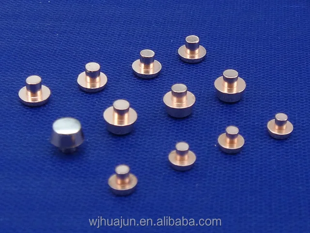 The silver electrical contacts for switch and sockets