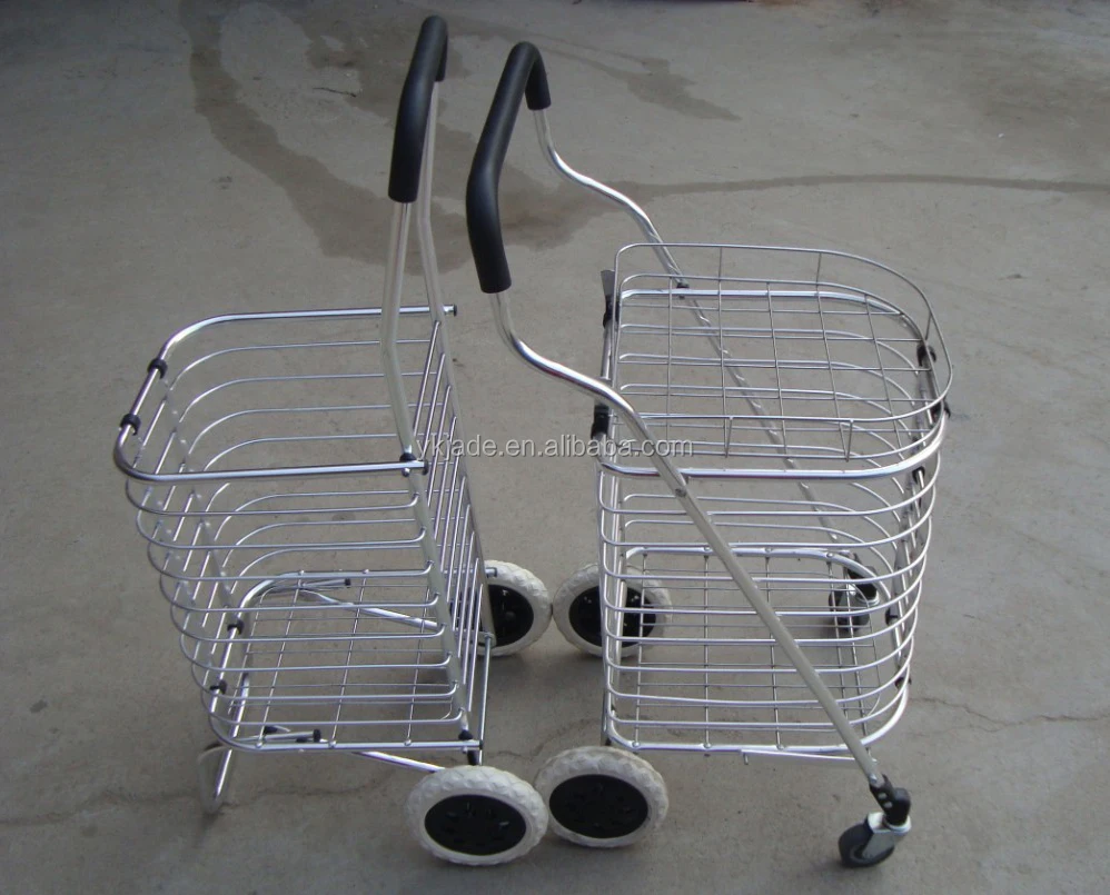Aluminum wholesale supermarket folding grocery shopping easy carry torlley carts lightweight foldable custom colorful carts