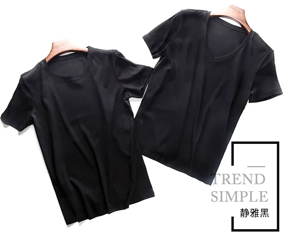 Slimming 9 color cotton short sleeve Tshirt for women slimming simple v neck Tshirt