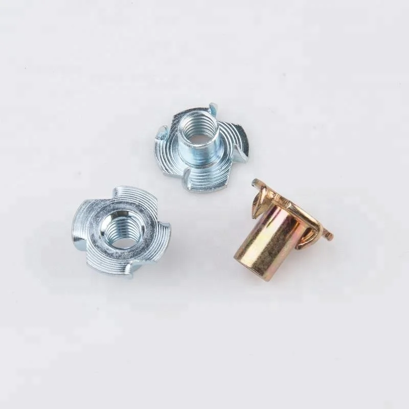 Factory Wholesale Cold Forging Insert Wood Furniture 4 Claws Nut With Half Thread