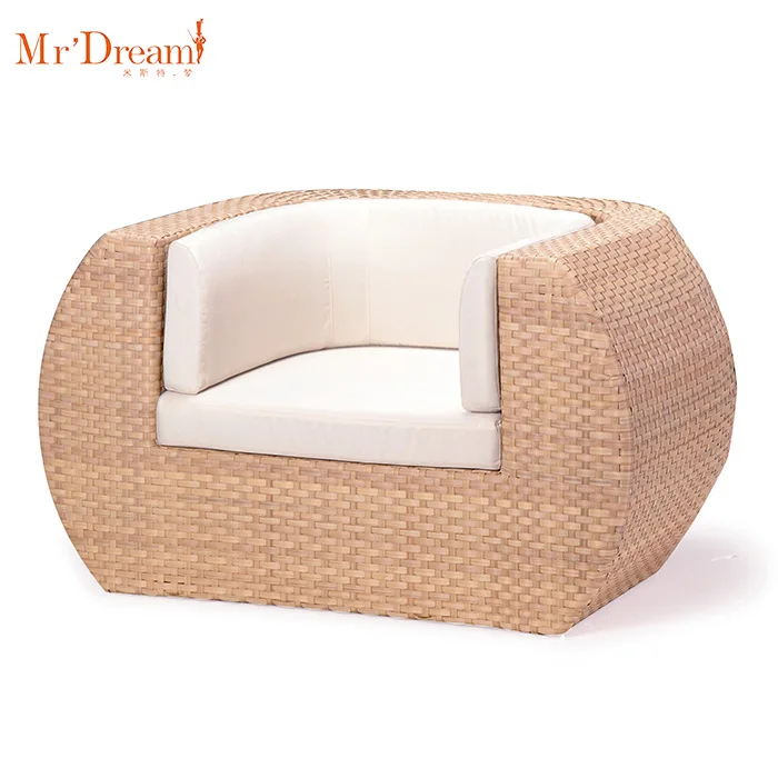 Factory wholesale competitive lifestyle holiday Inn hotel plastic rattan wicker L shape sofa furniture