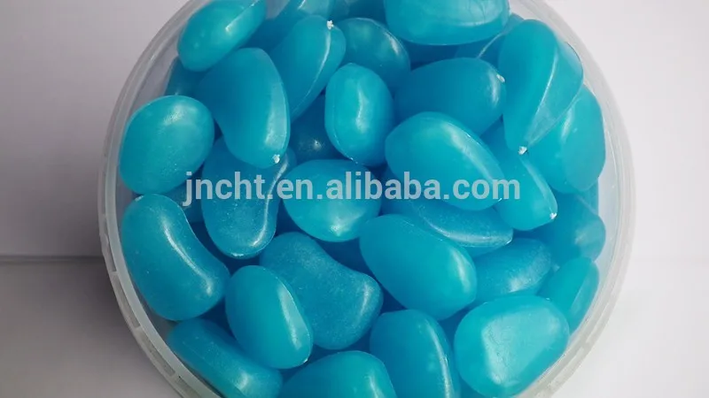 glow in the dark pebble stone blue
