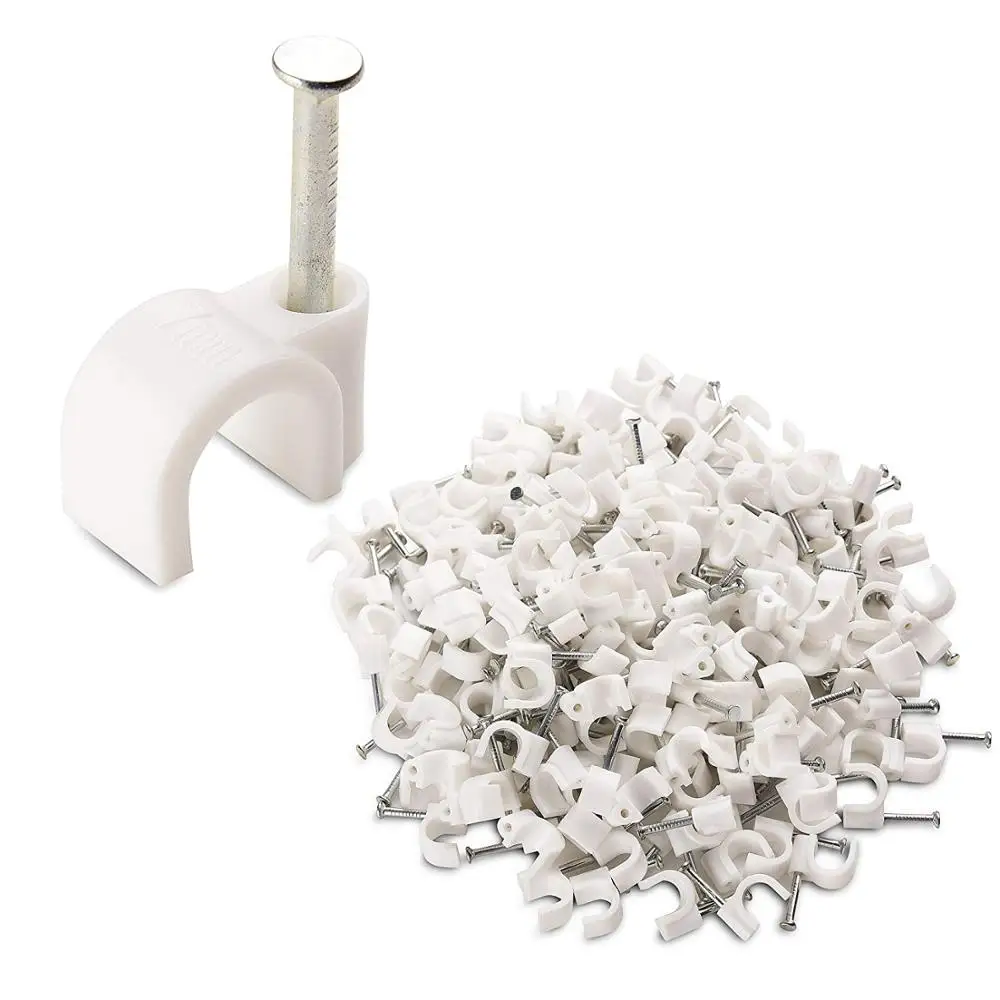 CNBX round electrical wire cord plastic circle pvc magnetic nail metal cable clip