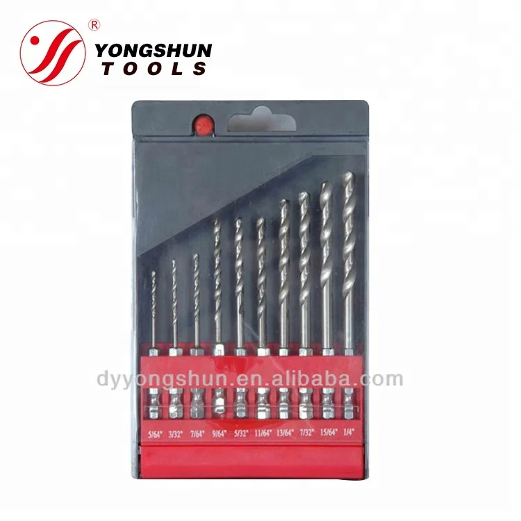 
HSS Hex Shank 10 pc hss twist drill bit set 