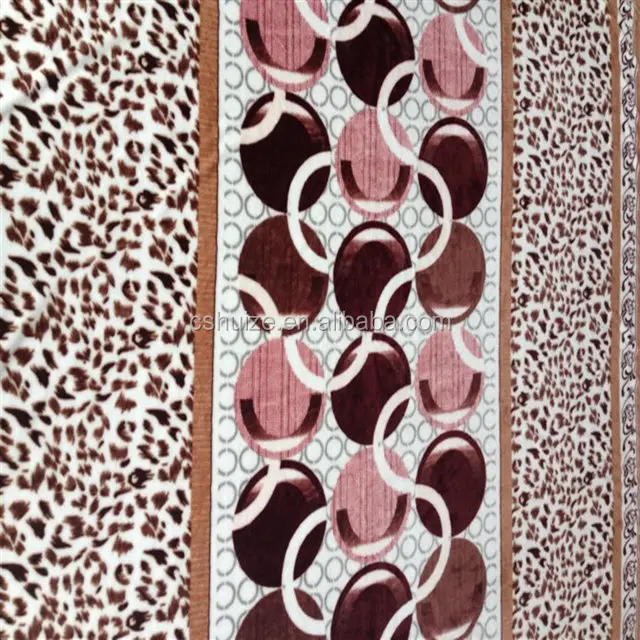 
100% polyester knitting velvet coral fleece fabric strip print fleece home textile 