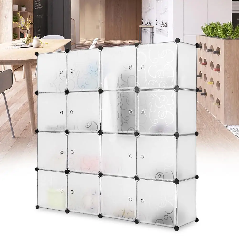 DIY Plastic Cube Modular Storage Closet Cabinet Organizer