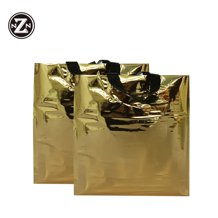 custom printed eco friendly gold plastic polythene punching pvc plastic shopping carry gift bag with handle