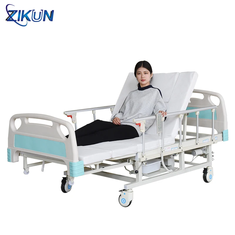 
Lift back remote control 3 functions hospital cot bed with potty hole 