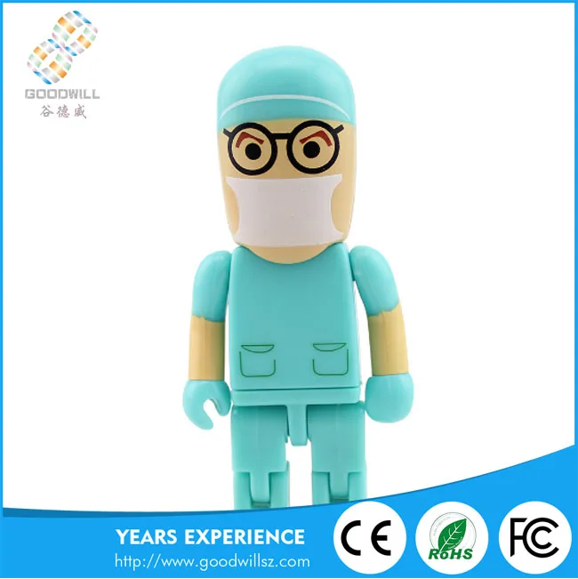 Творческий подарок мультфильм доктор usb flash drive/pen drive usb 2.0 памяти