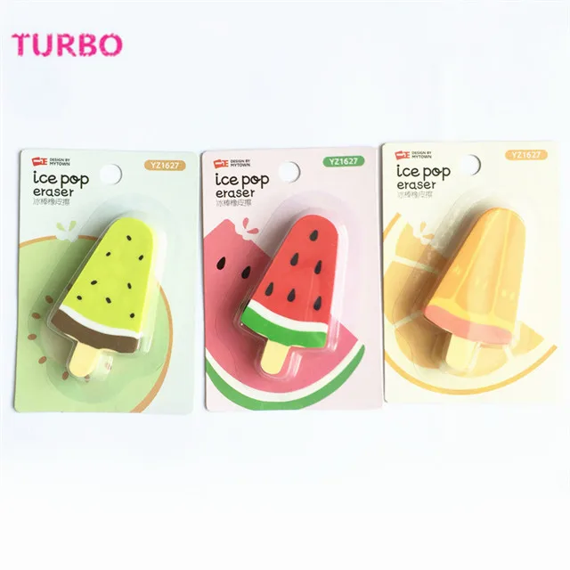 
Factory wholesale popular selling japanese kids fancy stationery get free samples Multi color 3d fruit shaped rubber erasers 