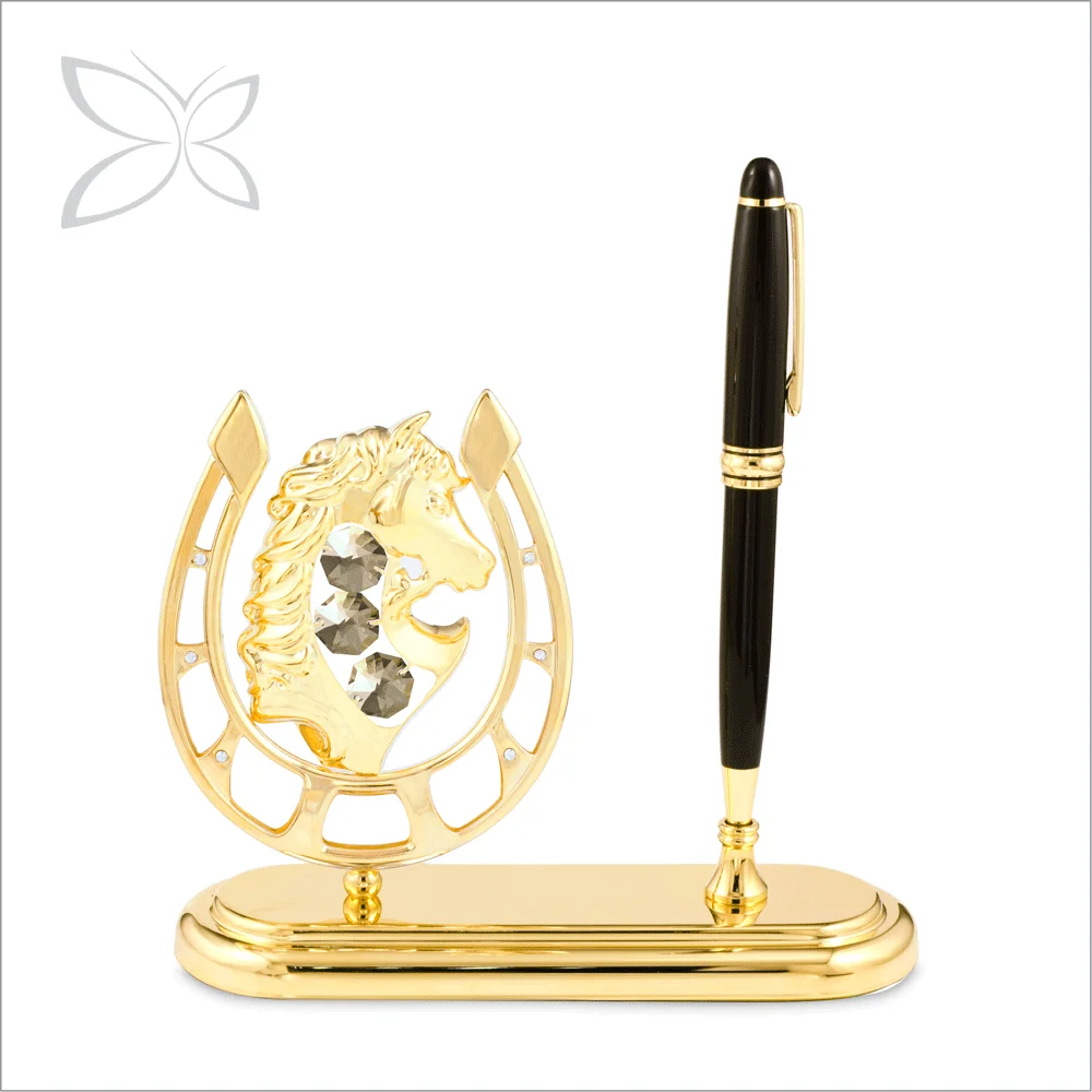 Качественный очаровательный позолоченный металлический держатель для ручки в форме подковы