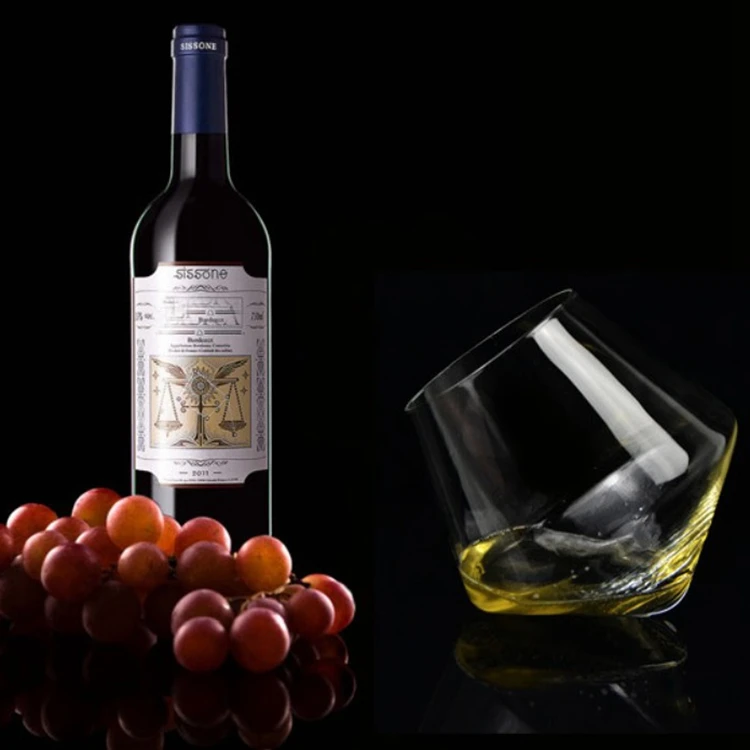 Handmade high borosilicate glass Rolling wine glasses stemless