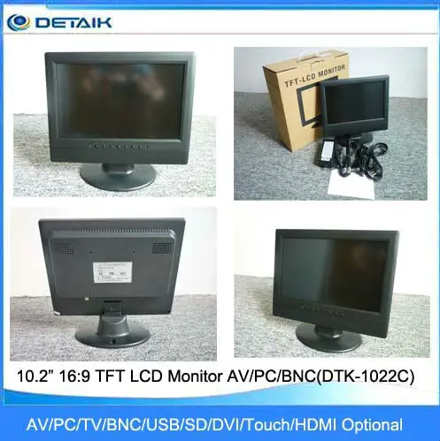 Dtk-1022c 10 inch 16:9 TFT LCD computer monitor(A.V./PC/BNC for)