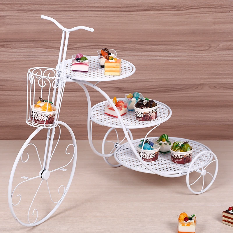 Bicycle dessert table snack tray wedding birthday multi-layer fruit plate