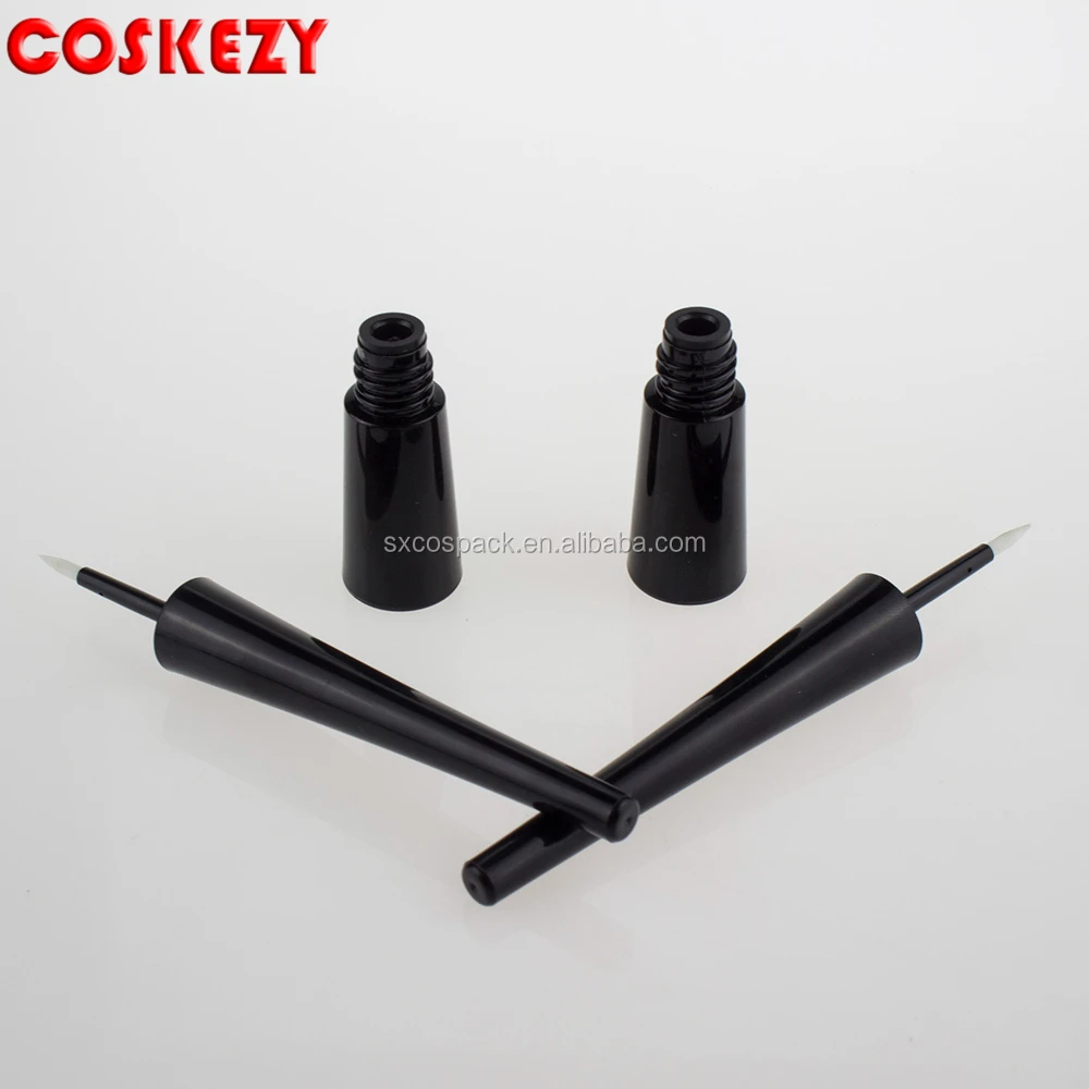wholesale 3.5g Small Unique Eyeliner Plastic Black Tube,   Empty Black Eyeliner Custom Stick Tube Makeup Packaging