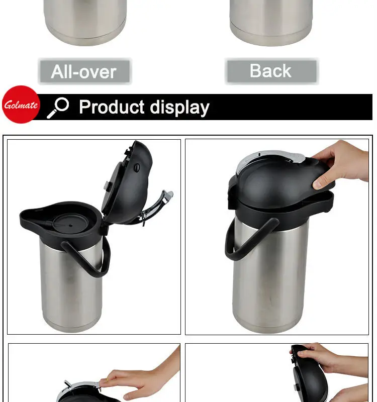 Zinc Alloy Lever Stainless Steel  vacuum insulated airpot