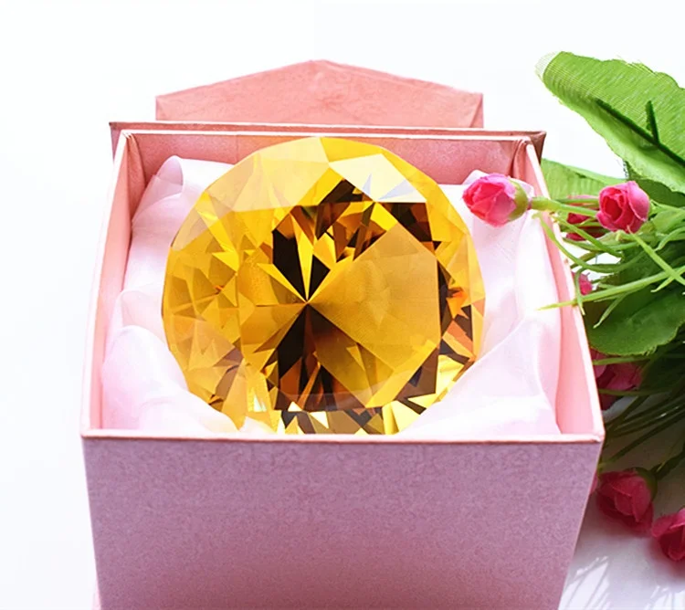 Color Shinning Large Home decorative Crystal Glass Diamond Paperweight crystal diamond paperweight
