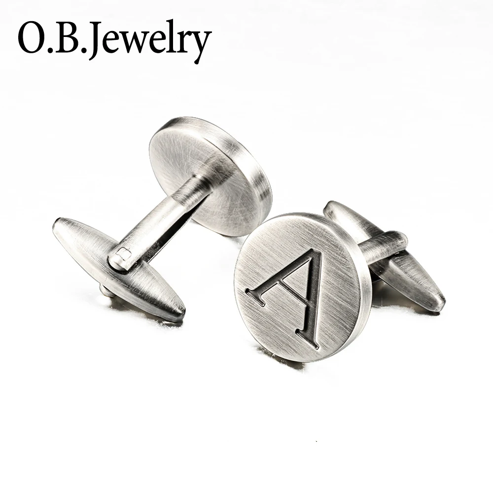 OB Jewelry-Free Shipping Cufflink Manufacturer Make Wholesale Alphabet Jewelry Wholesale Cufflinks For Men Shirt