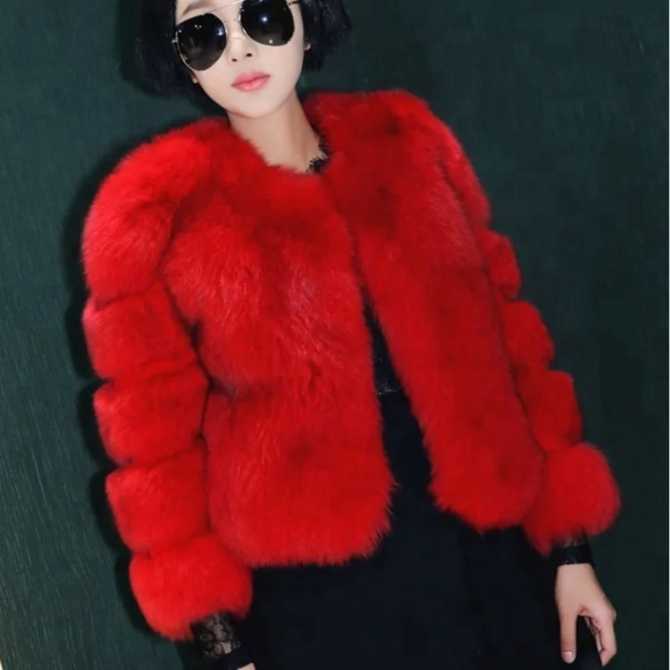 Wholesale Natural Faux Fox Fur Vest for Women Korean Style Rabbit Coat