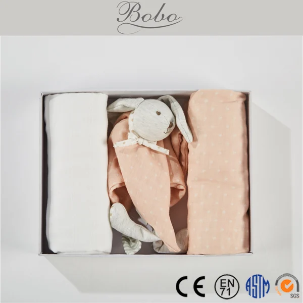 colorful custom stuffed toy newborn baby blanket gift sets