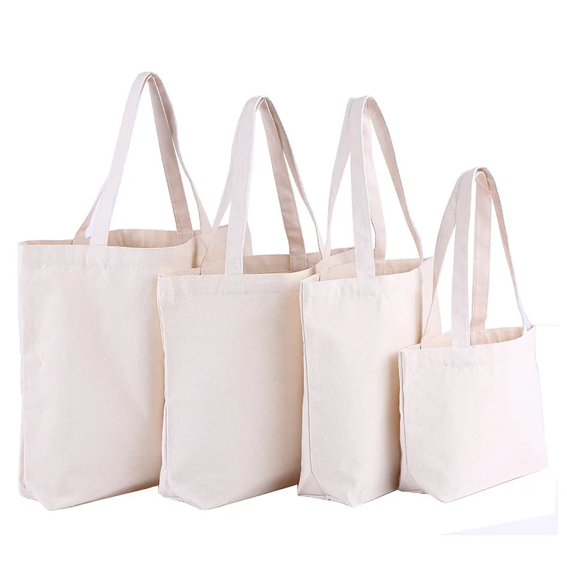 Natural Color Long Handles Promotional Tote Cotton Bag,Custom Logo Printing Sac de Coton