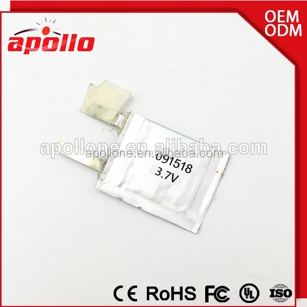 New Arrival !! Ultra small Li-ion Battery 0.9mm Thickness Lipo Battery 091518 3.7v for sale
