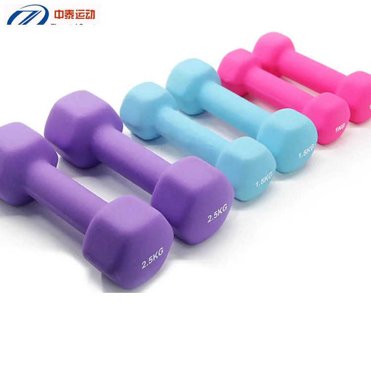 Rizhao Women use hex colored dumbbells sets
