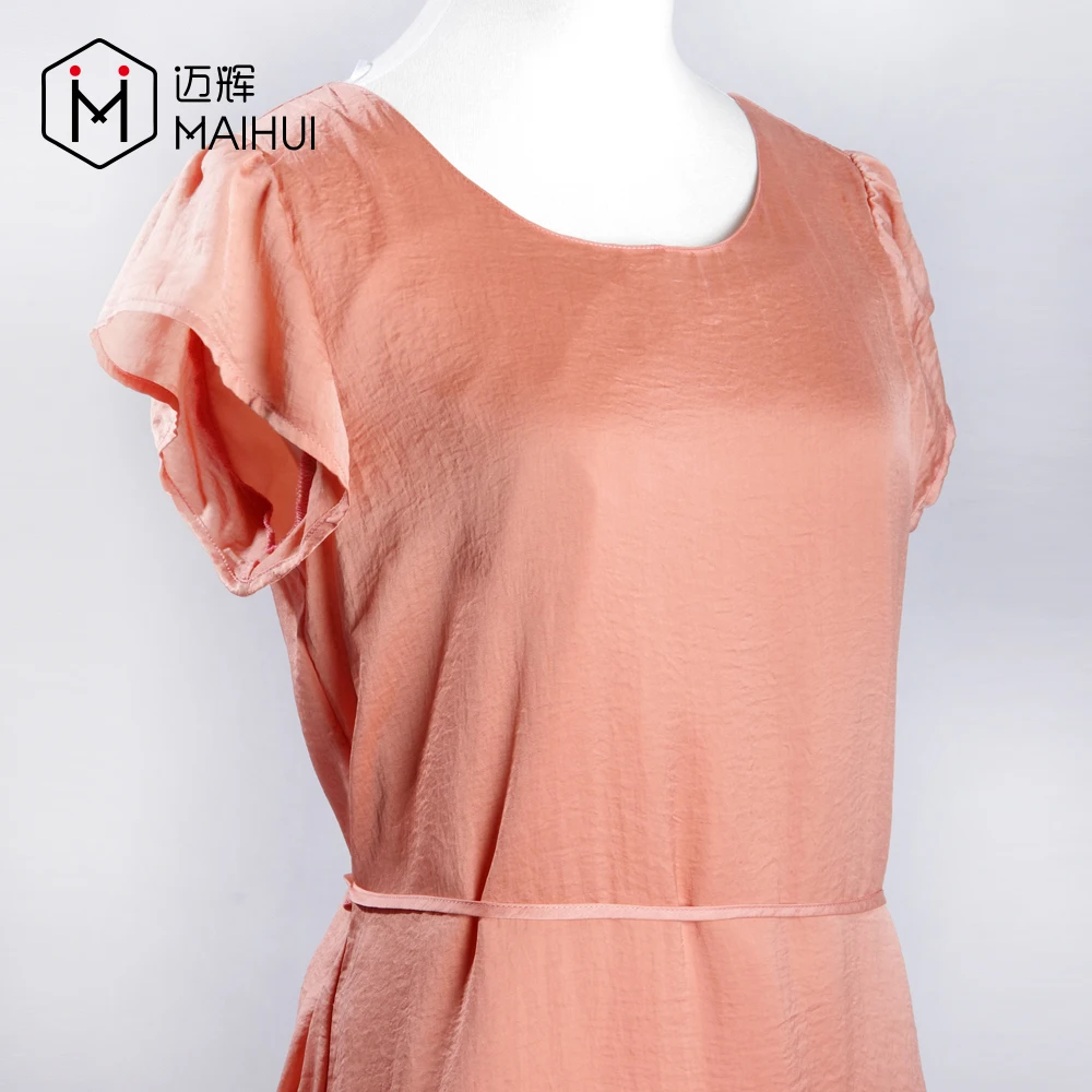 Women Short Sleeve Custom Design Summer Dress Wholesale Silk Soft Causal Dresses
