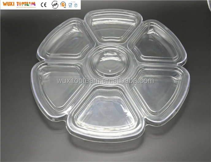 Пластиковый лоток для домашних животных, 16 дюймов, пластиковый лоток на 7 отсеков, лоток для конфет с отсеками для вечеринки