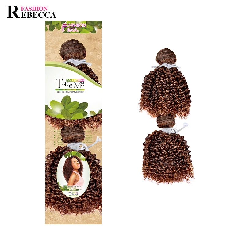 20' afro kinky curly heat resistant synthetic hair extensions water curls synthetic hair bundles Rebecca fashion idol