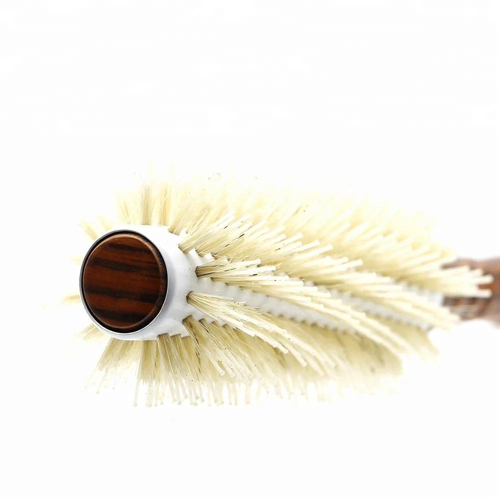 Professional Curly Hair Comb Bamboo Hair Anti-static barber brush Twill Hairdressing Wooden Round Comb For Salon