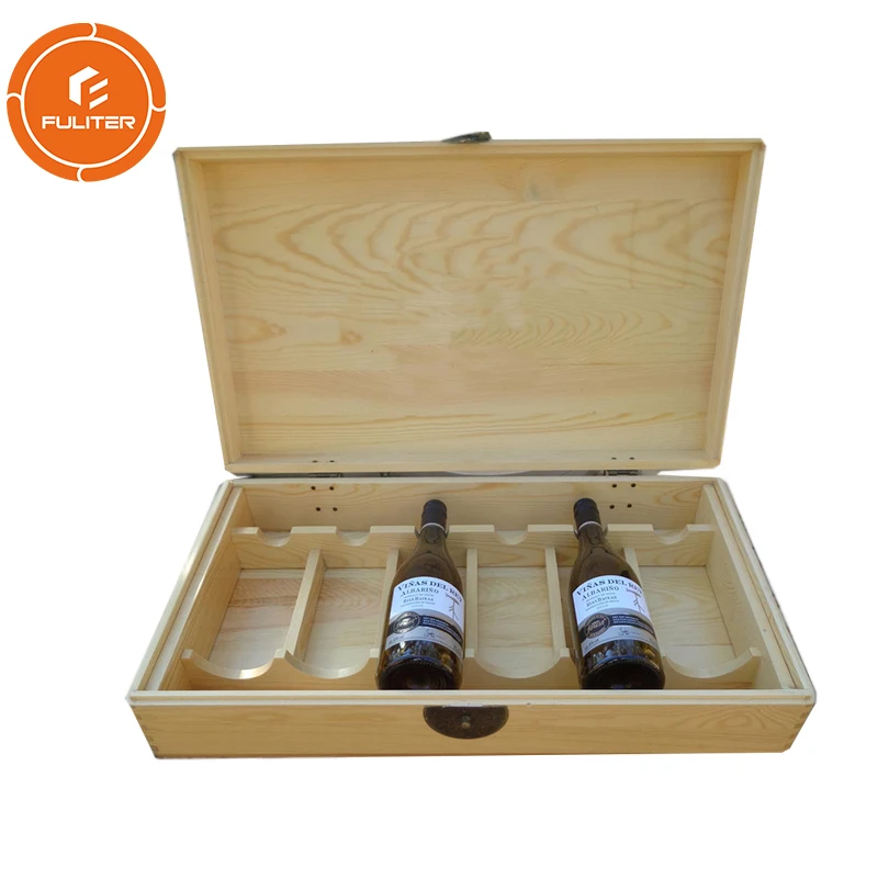
Custom Primary Color Bottle Shipping Bamboo Wine Wooden Box 
