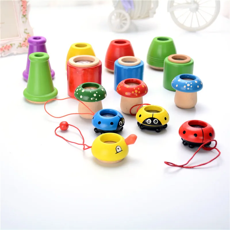 funny mini Prism wooden kids kaleidoscope toy