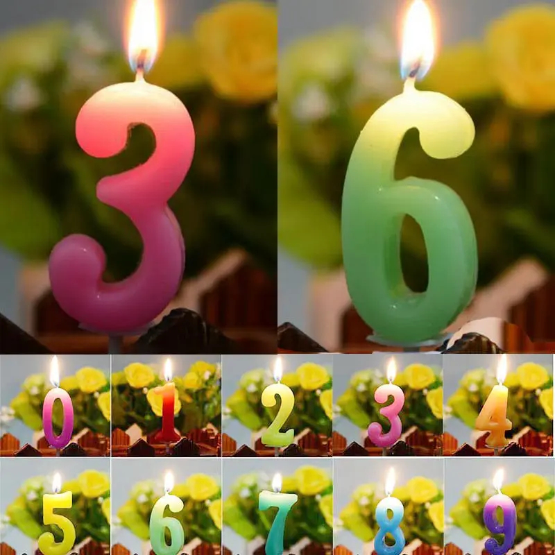 Eco Smokeless Arabic Numerals Birthday Party Candles, Manufacturer Wholesale