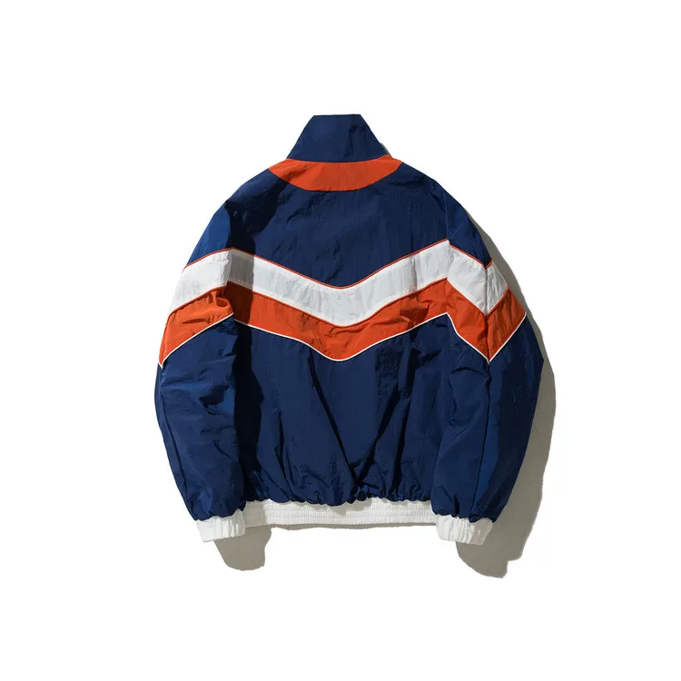 OEM custom streetwear mens big vintage pullover zip up nylon jacket high quality Retro Cheap windbreaker