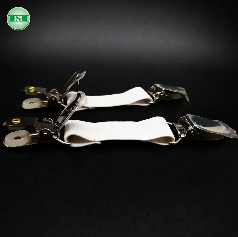 Белая эластичная лента с зажимами для рукавиц из нержавеющей стали