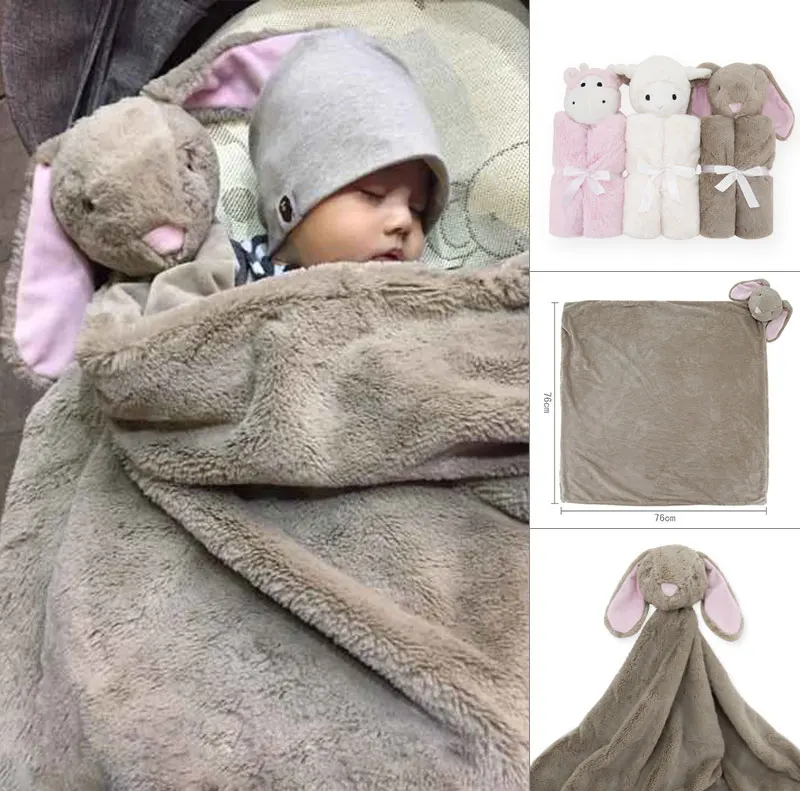 Best Quality Newborn Blanket Baby Products Soft Warm Coral Fleece Plush Animal Toy Baby Swaddle Blanket