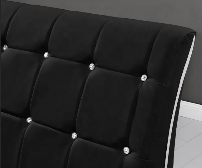 Willsoon bedroom furniture tufted Design faux leather Luxury bed Double wooden Bed Frame with LED Light camas king  headboard