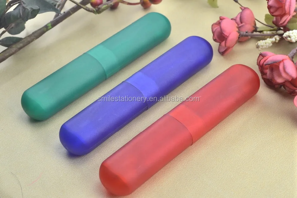 plastic pen and mechanical pencil set metal clip with case