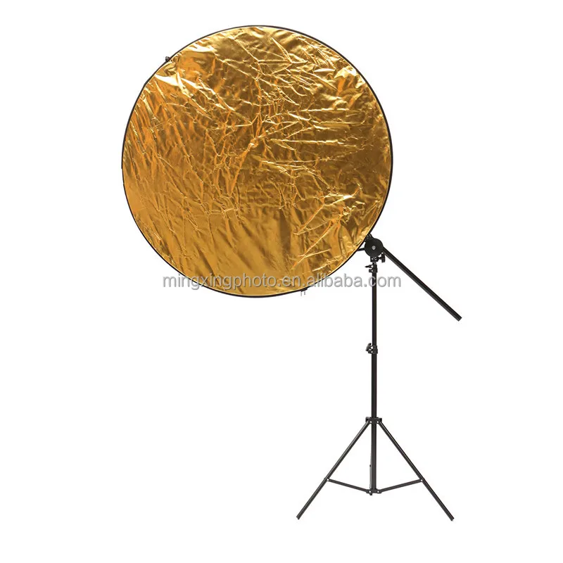 China wholesale 5 in 1 108cm portable collapsible light round photography reflector disc with light stand