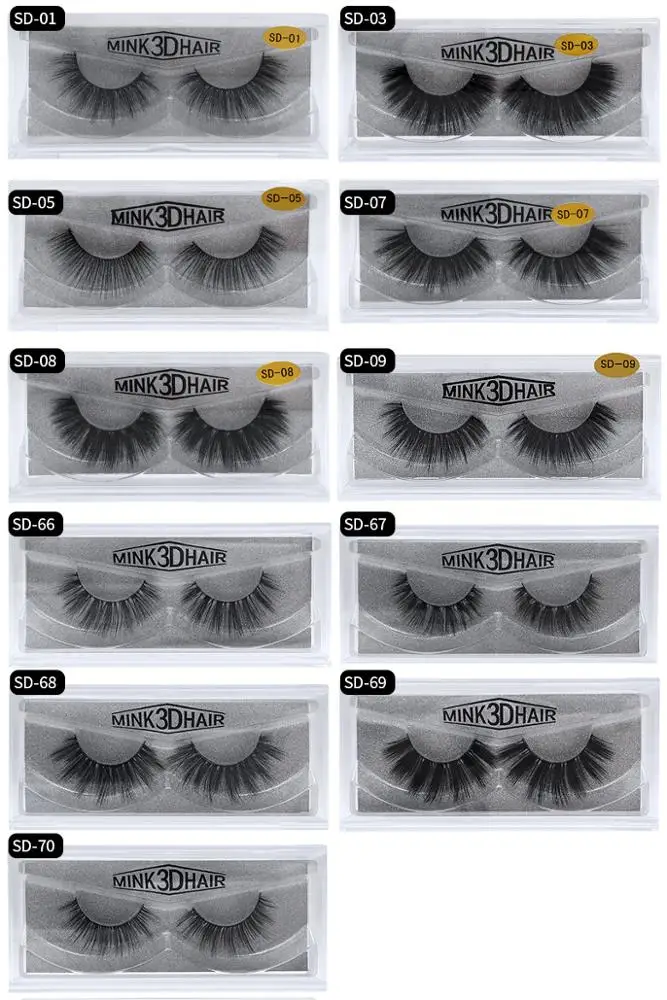 Private Label 3D Silk Eyelashes Fake Mink High Quality Lashes