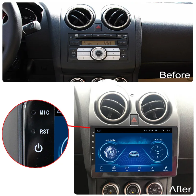 Wanqi 9 inch 4 cores android 11 car dvd multimedia player radio video Stereo gps navigation system For Nissan Qashqai 2006-2013