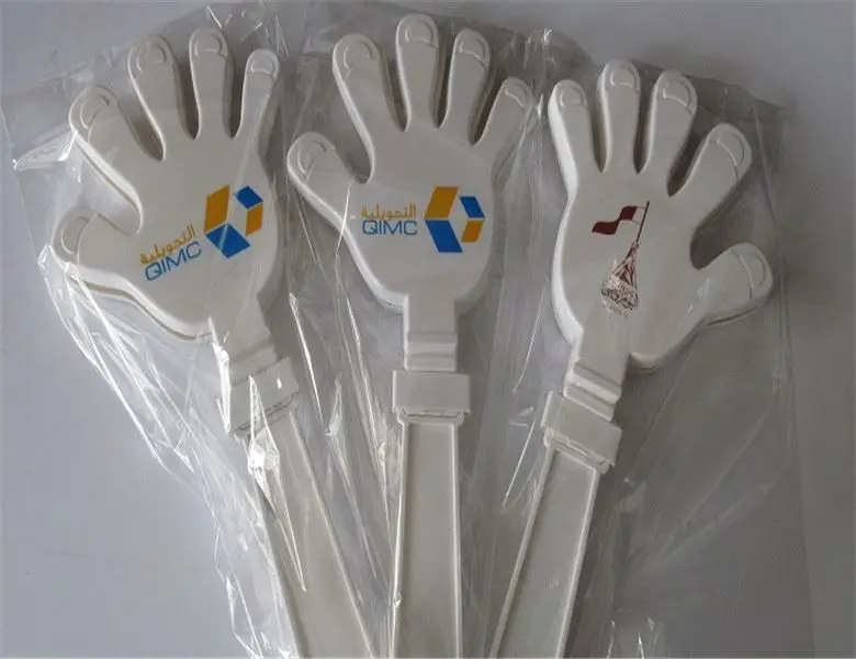 ZH2007 Customized Sport fans cheering toy plastic PP noise maker hand clapper