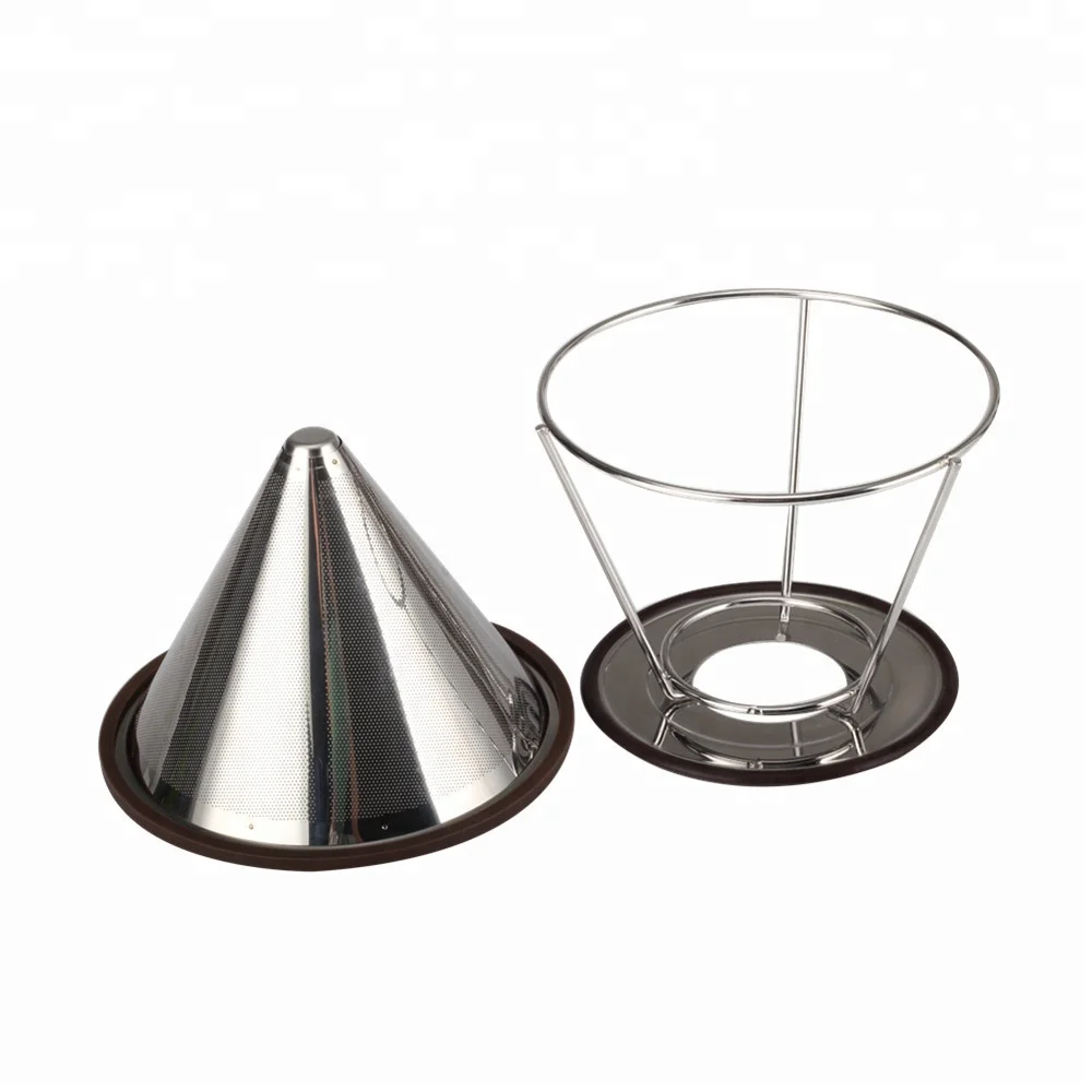 Cone Dripper with Removable Cup, Stainless Steel Filter, Pour Over Coffee Dripper