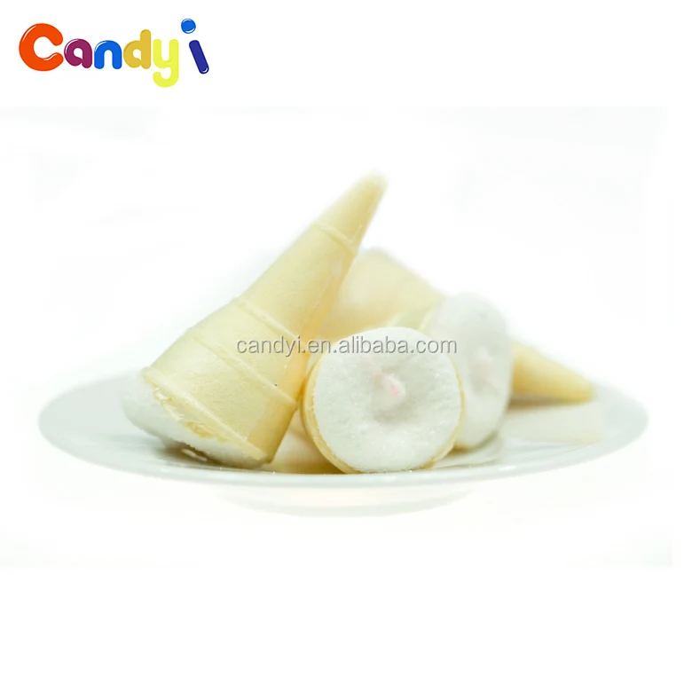 Multi-colored Ice cream shaped fruit jam fillings confectionery marshmallow candy